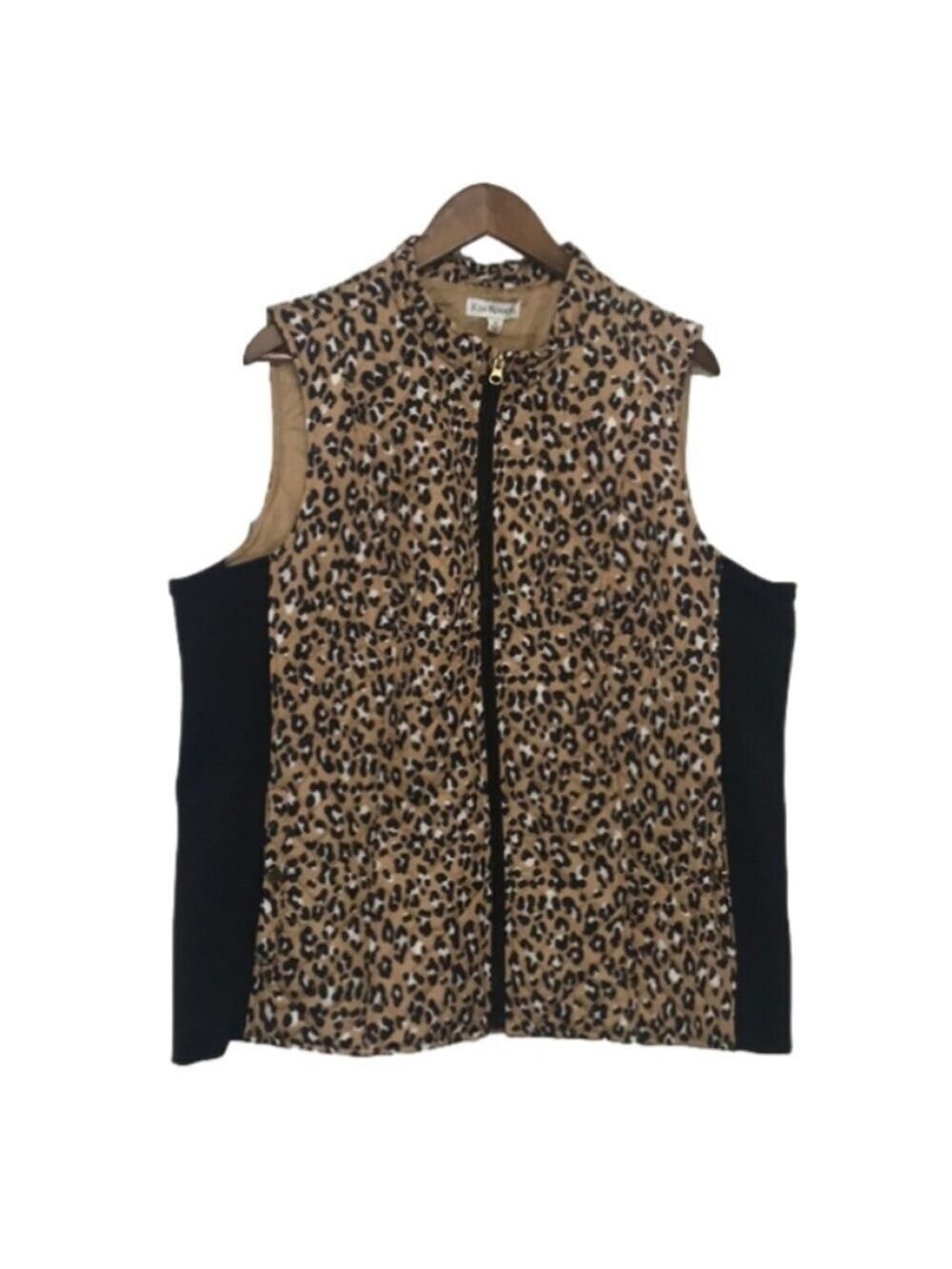 Plus Size Animal Print Kim Rogers Quilted Vest 1X